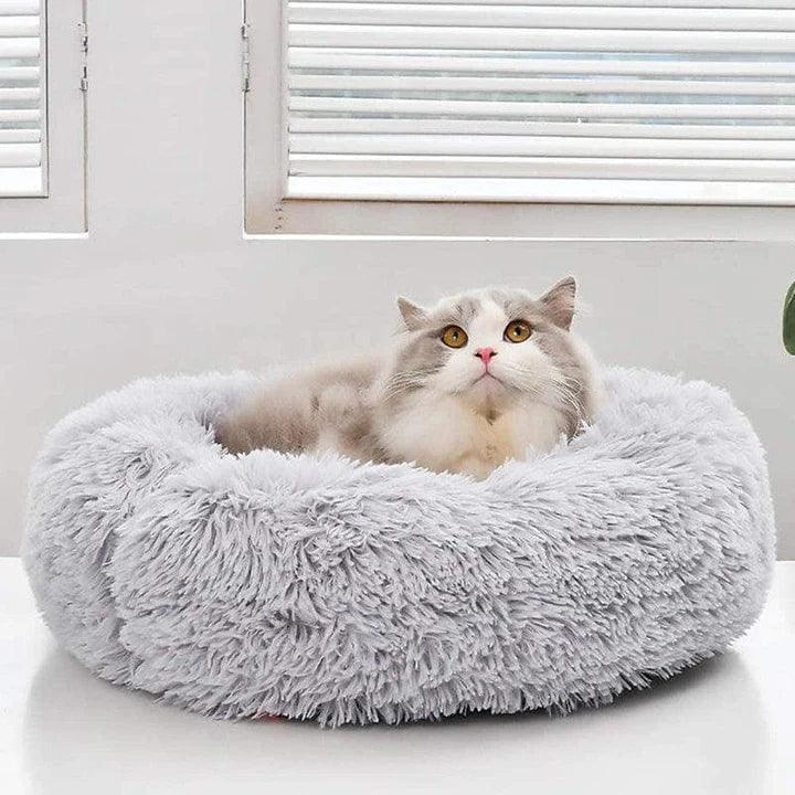 Flauschiges Katzenbett Betten Pepe the Cat Hellgrau S