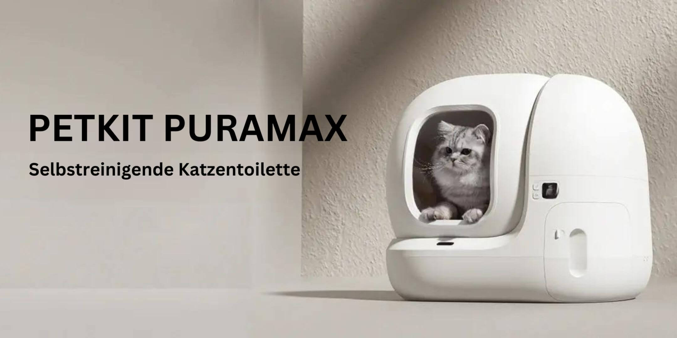 Weiße Katze sitzt im PETKIT Pura Max selbstreinigende Katzentoilette