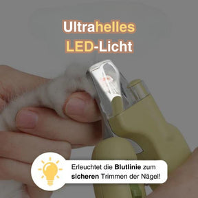 Demonstration des CAESAR - LED Krallentrimmers auf ihr ultrahelles LED-Licht